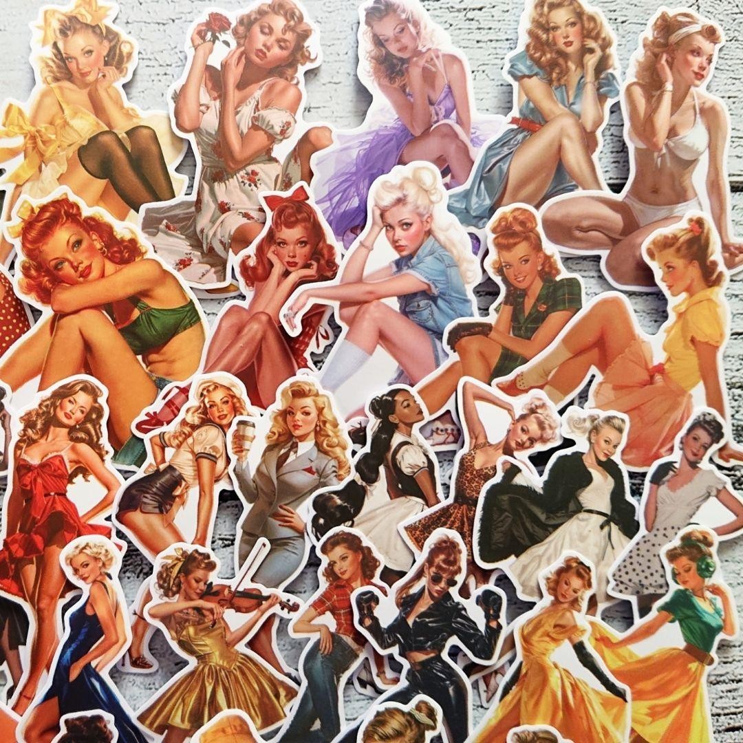 Cute Lady Flake Stickers 1 pc Random