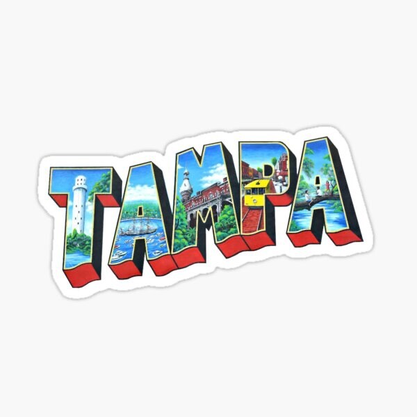 Travel Visit Florida City Tampa Vinyl Decal Sticker for Phone Bumper Laptop