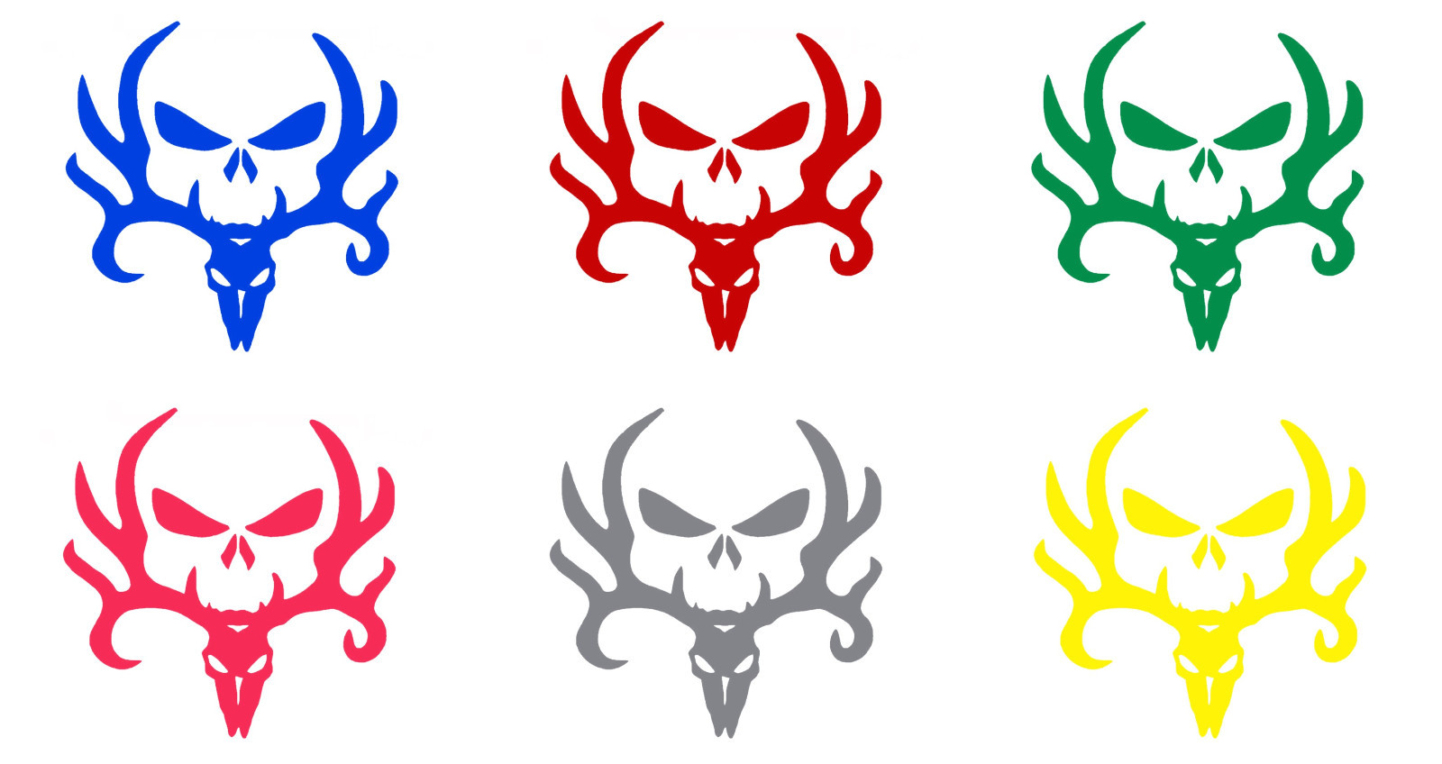 Vinyl Decal Truck Car Sticker Laptop – Hunting Fishing Deer Skull Antlers