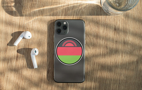 Malawi Flag Circle Sticker Decal