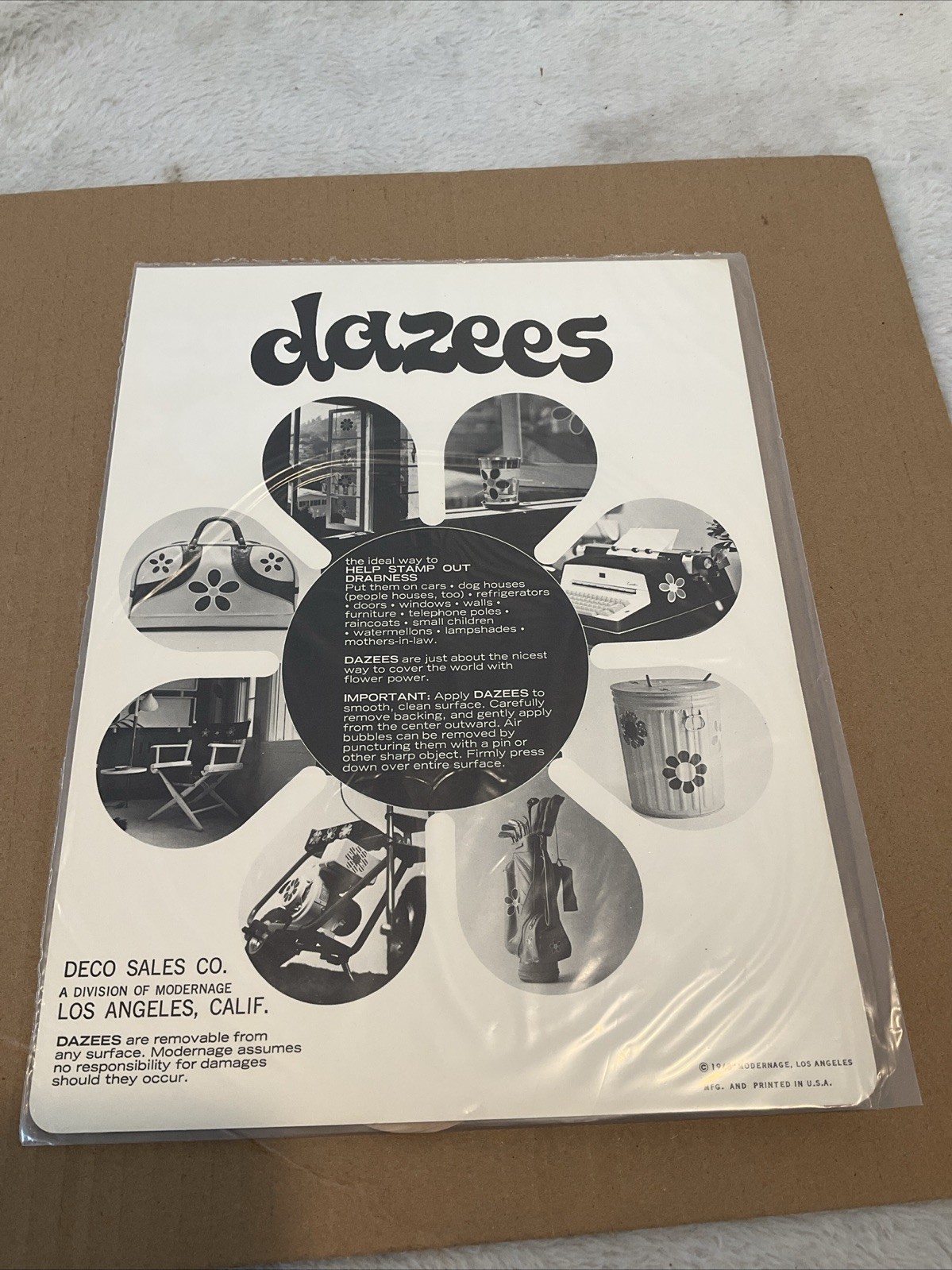 Vintage Genuine Brand New Dazees 1968 Los Angeles Flower Power Groovy RARE