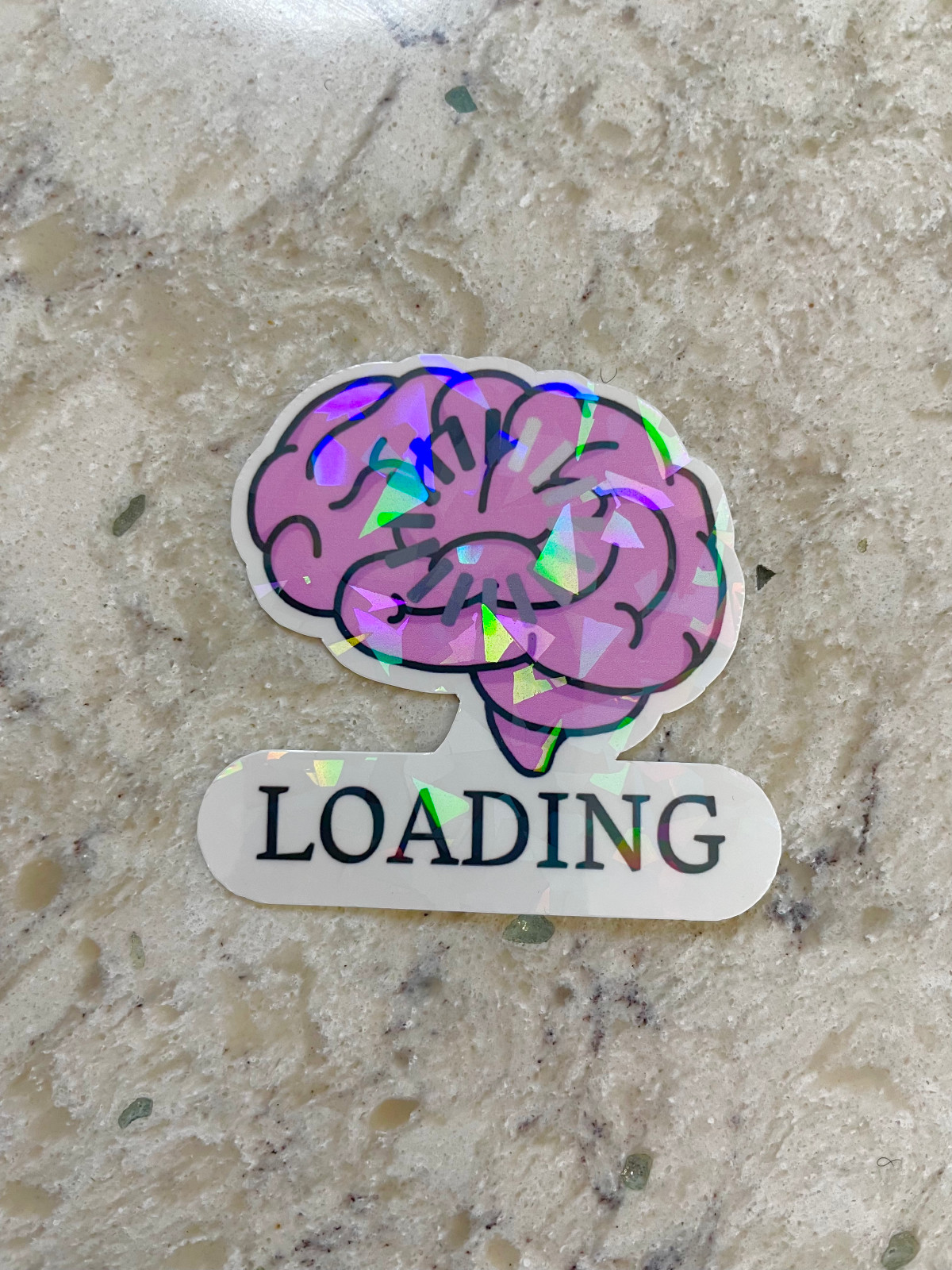 Brain Loading Sticker l Gloss or Holographic l Waterproof Decal