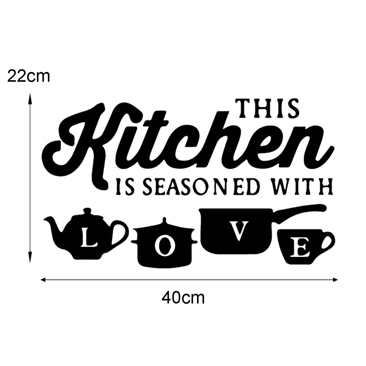 Kitchen Art Font Decorative Wall Stickers PVC Material Decals for Kitchen Wal…