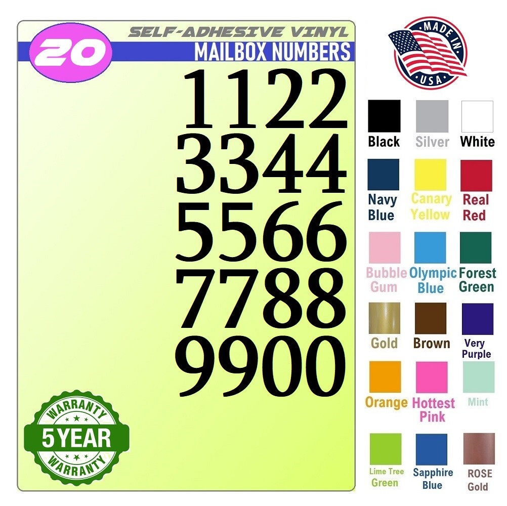 20 Mailbox,Car, Doors, Toolbox,Lockers,Window,TRUCK,BIKE Decal NUMBERS – SYLFAEN