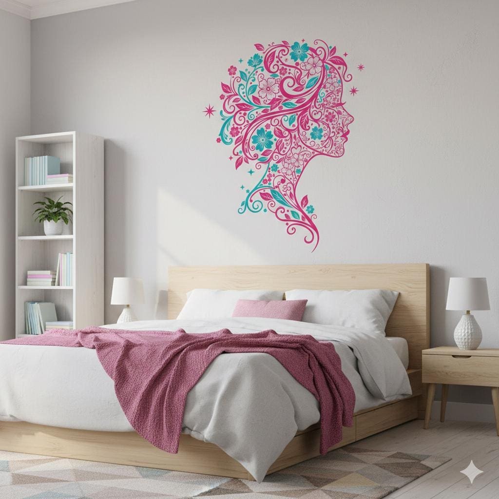 Sea Turtle Wall Decal | Tropical Floral Wall Sticker