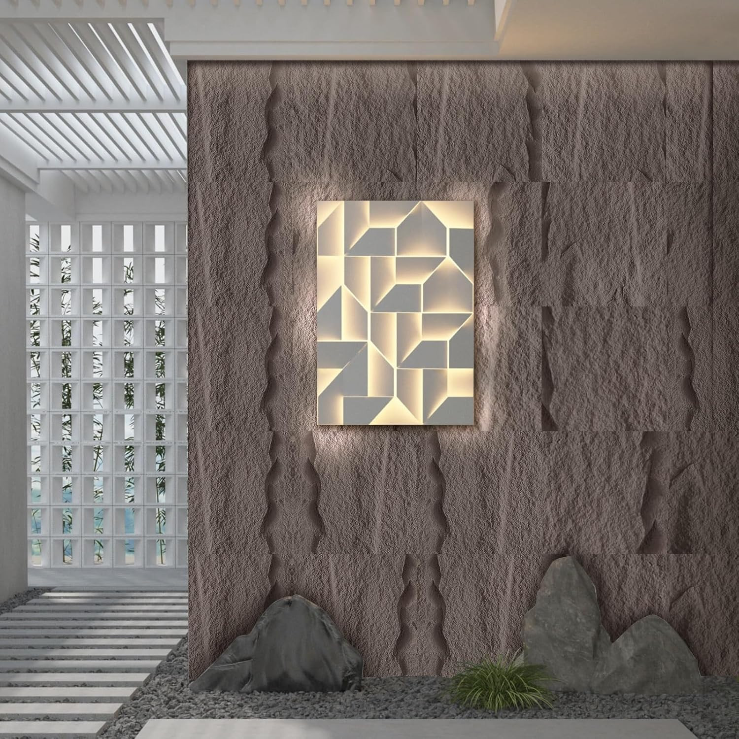 8 PCS 3D Faux Stone Wall Panels for Stunning DIY Home Decor