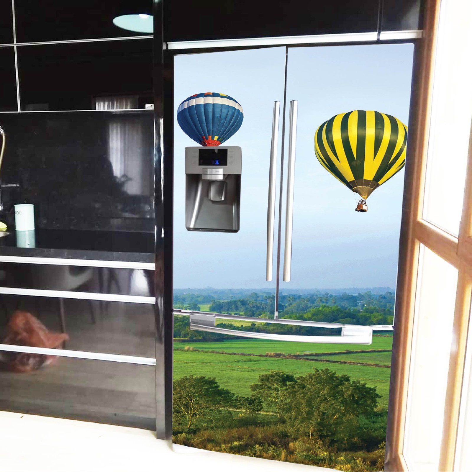 Nature Contact Paper Fridge Wrap, Waterproof Vinyl Cover