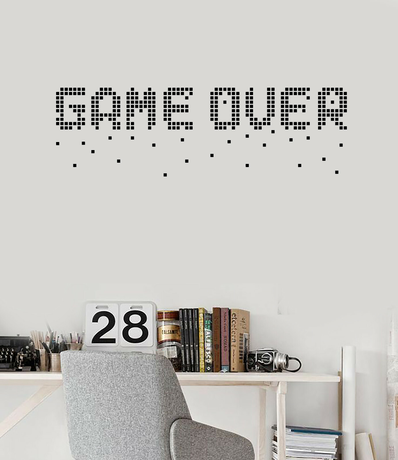 Vinyl Wall Decal Game Over Pixel Art Video Games Gamer Room Stickers (ig5549)