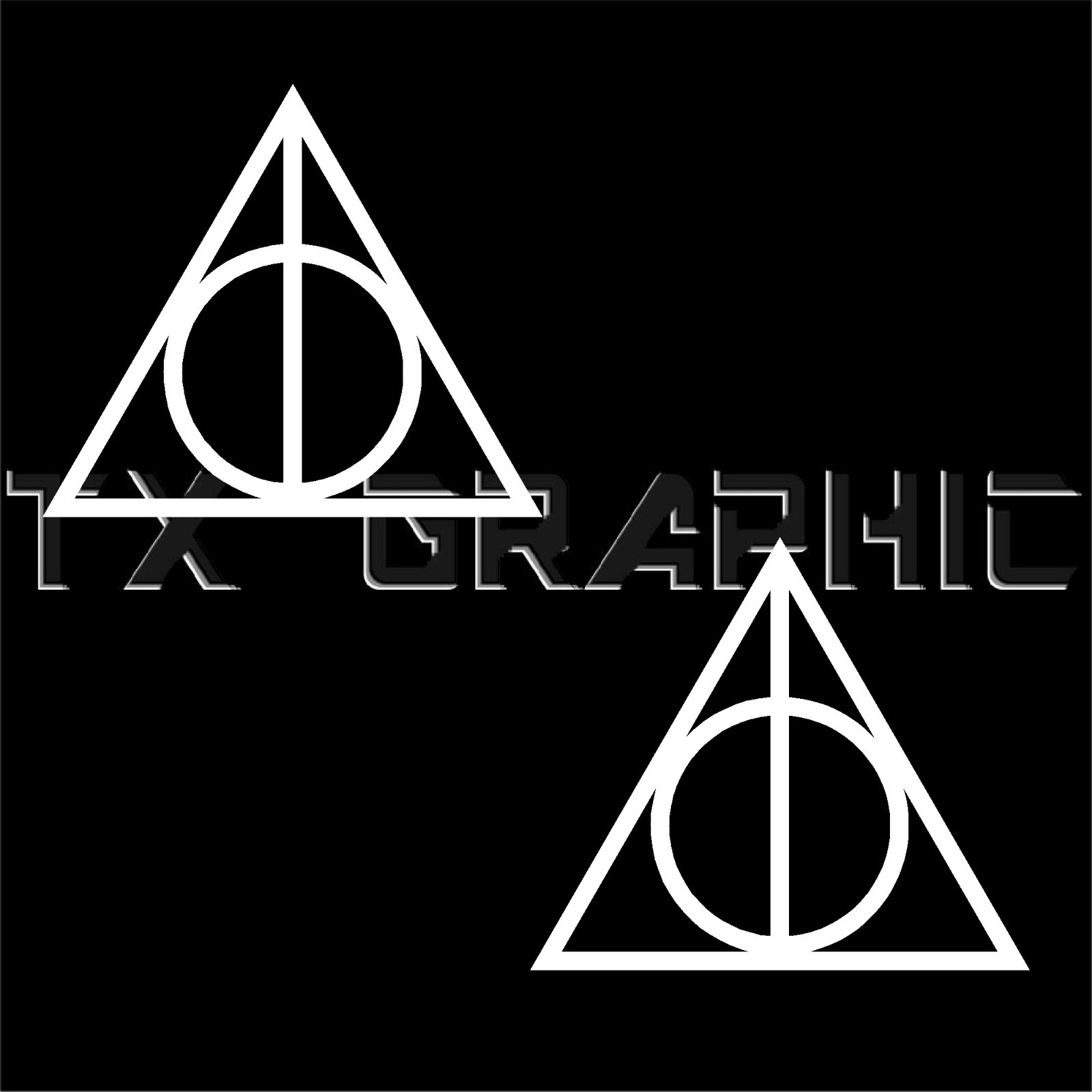 Harry Potter Decal Deathly Hallows Symbol Logo Vinyl Window Sticker, 1 set of 2