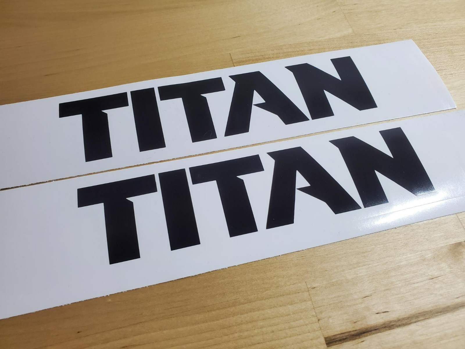 titan attachment forklift platform Decals Stickers Gloss black 8" (2) Fast USA