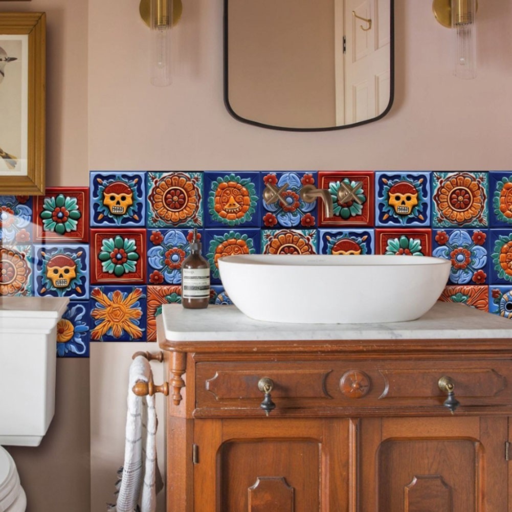 Refresh Your Interior with 20pcs Mexican for TILE Decals for Walls and Furniture