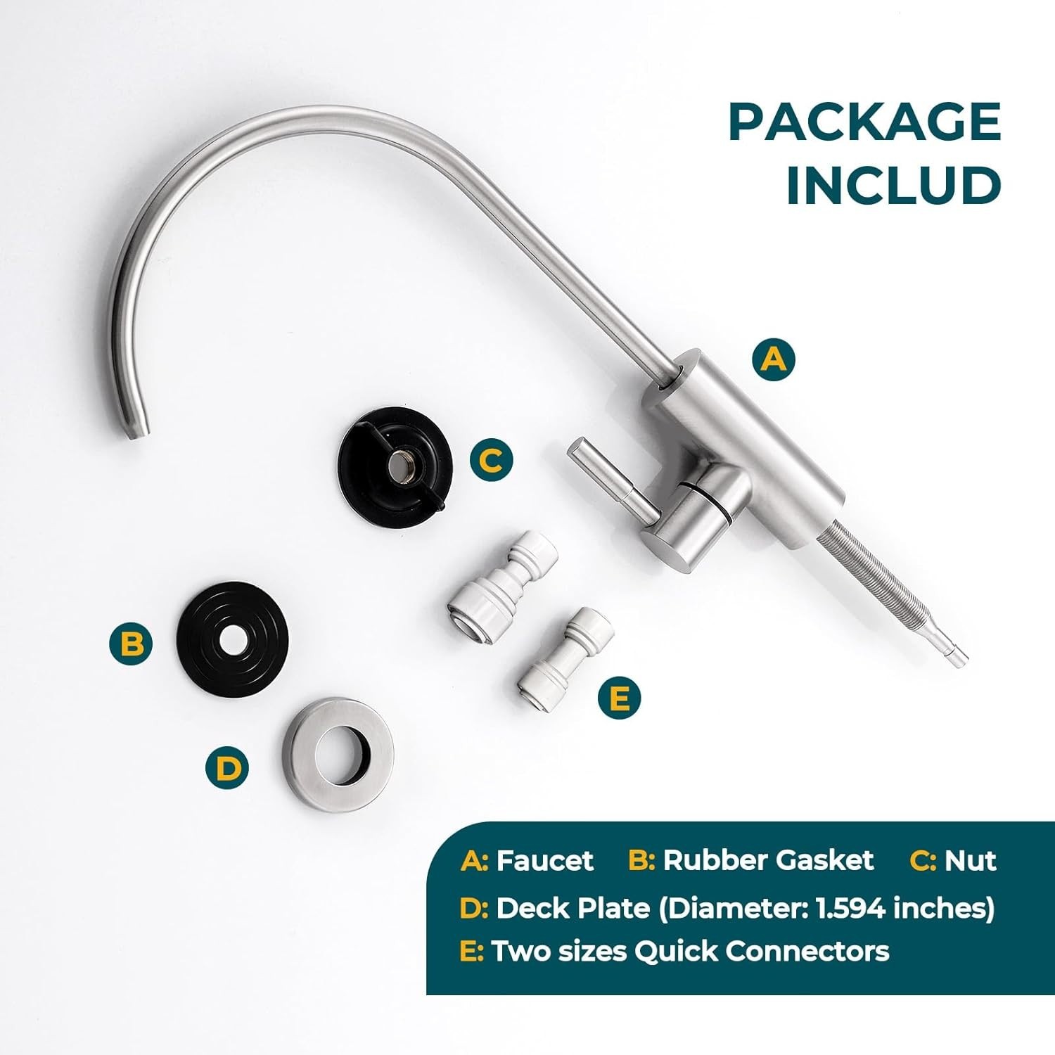 Mid Arc Brushed Nickel Drinking Water Faucet – Safe & Stylish Kitchen Solution