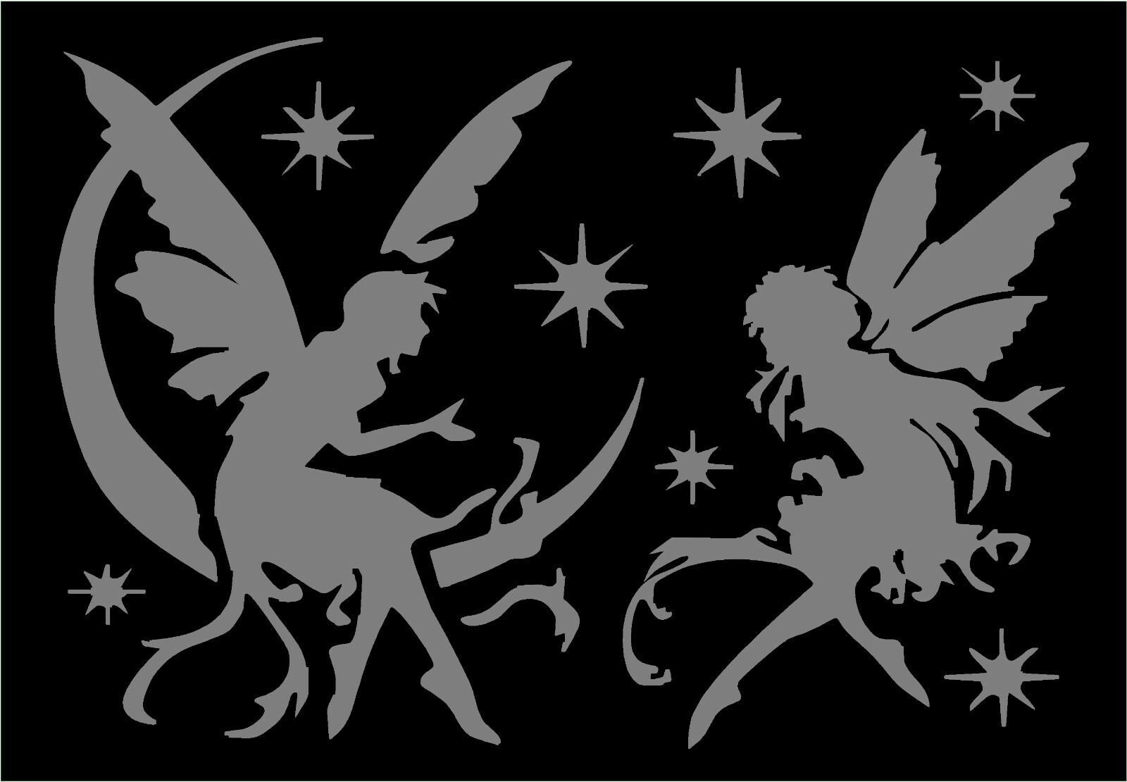 Fairy Decal Pixies Sprites fairies moon stars vinyl window sticker graphic