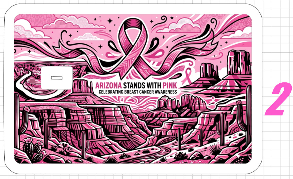 Arizona Pink Ribbon Gift Credit Debit ATM Card Skin Sticker Breast Cancer Women