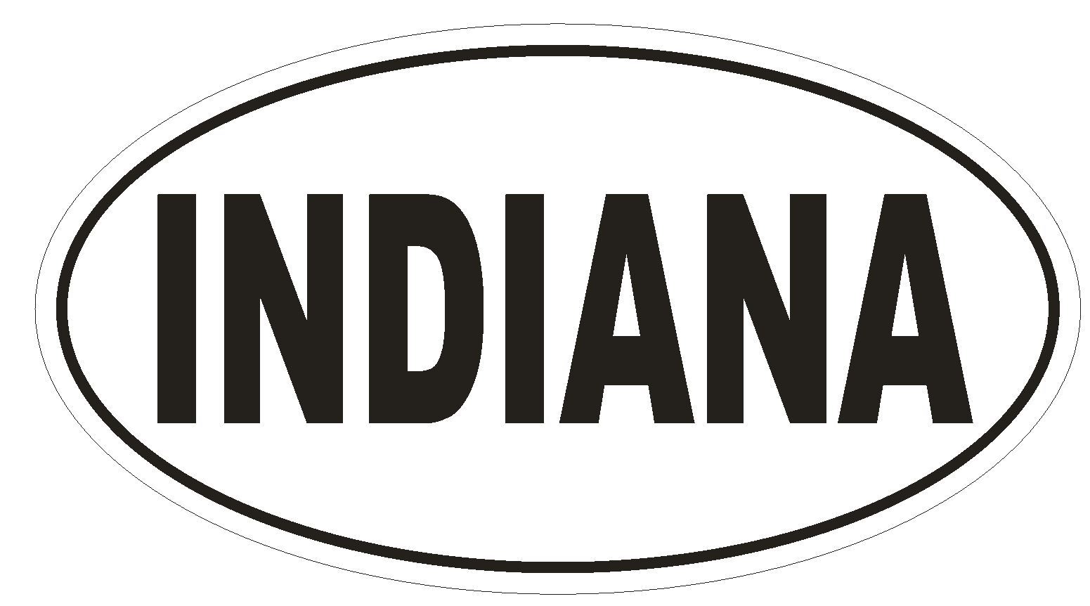 Indiana Oval Bumper Sticker or Helmet Sticker D2330 State Euro Oval