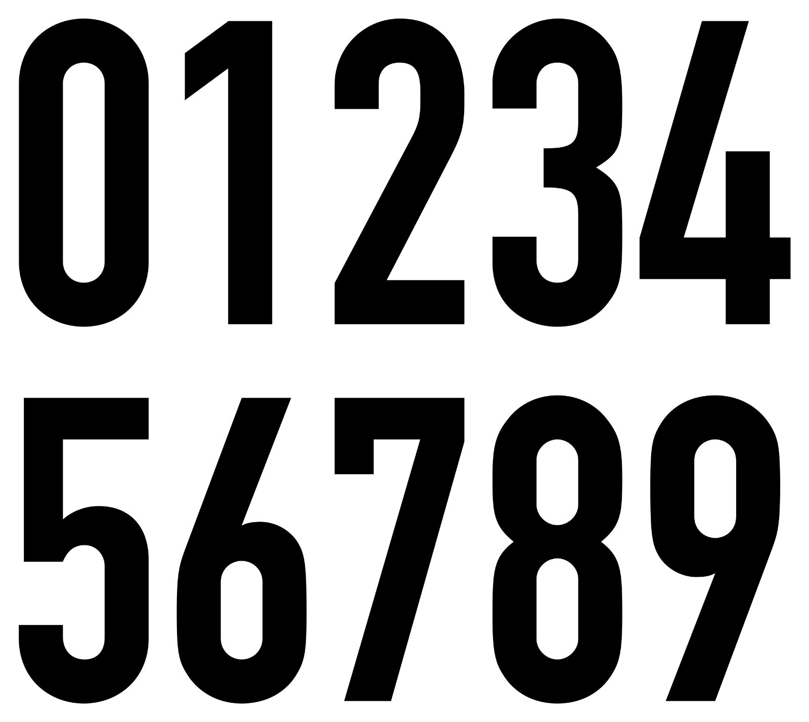 Large Storefront Address Numbers Vinyl Decal Window DIN 1451 Font