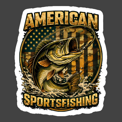 Fishing Sticker Vinyl Decal American Sportsfishing Patriotic Bass