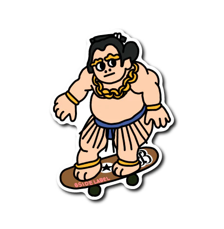Sumo Wrestler Borderboard B-SIDE LABEL sticker decal graphic thick waterproof