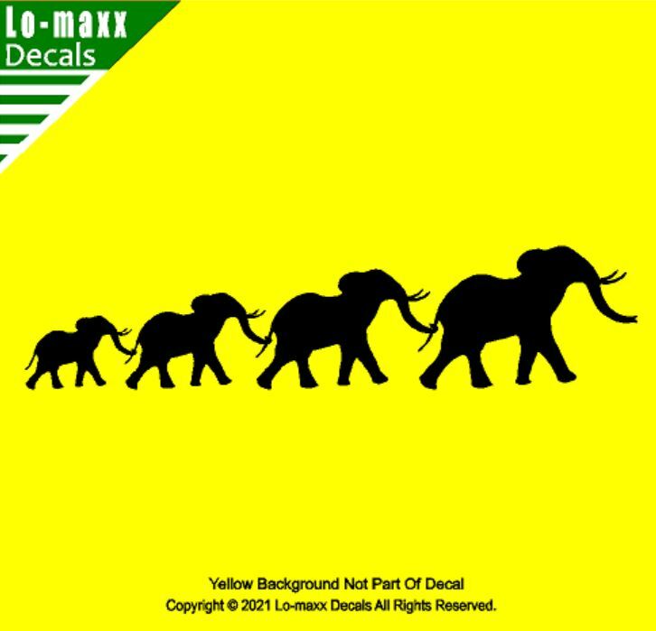 Elephant Family Daddy Momma Children Unique Durable Die Cut Vinyl Decal Art