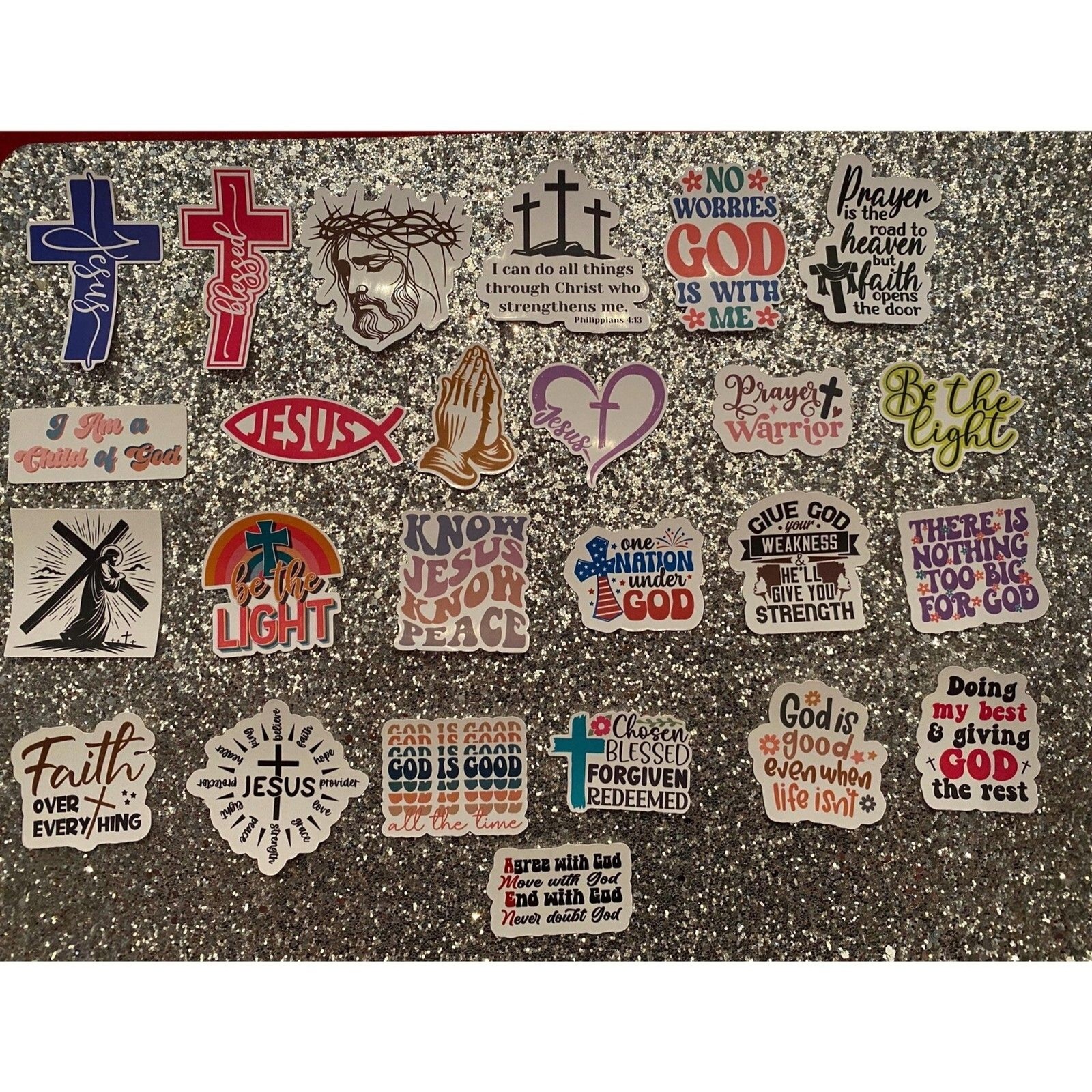 25 Waterproof Stickers Religious Sticker Set Christian Stickers Faith Stickers