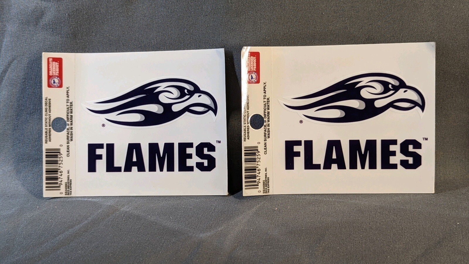 Set Of 2 Liberty University Flames Logo 3 1/2” x 3 1/2” Decal Sticker, Black