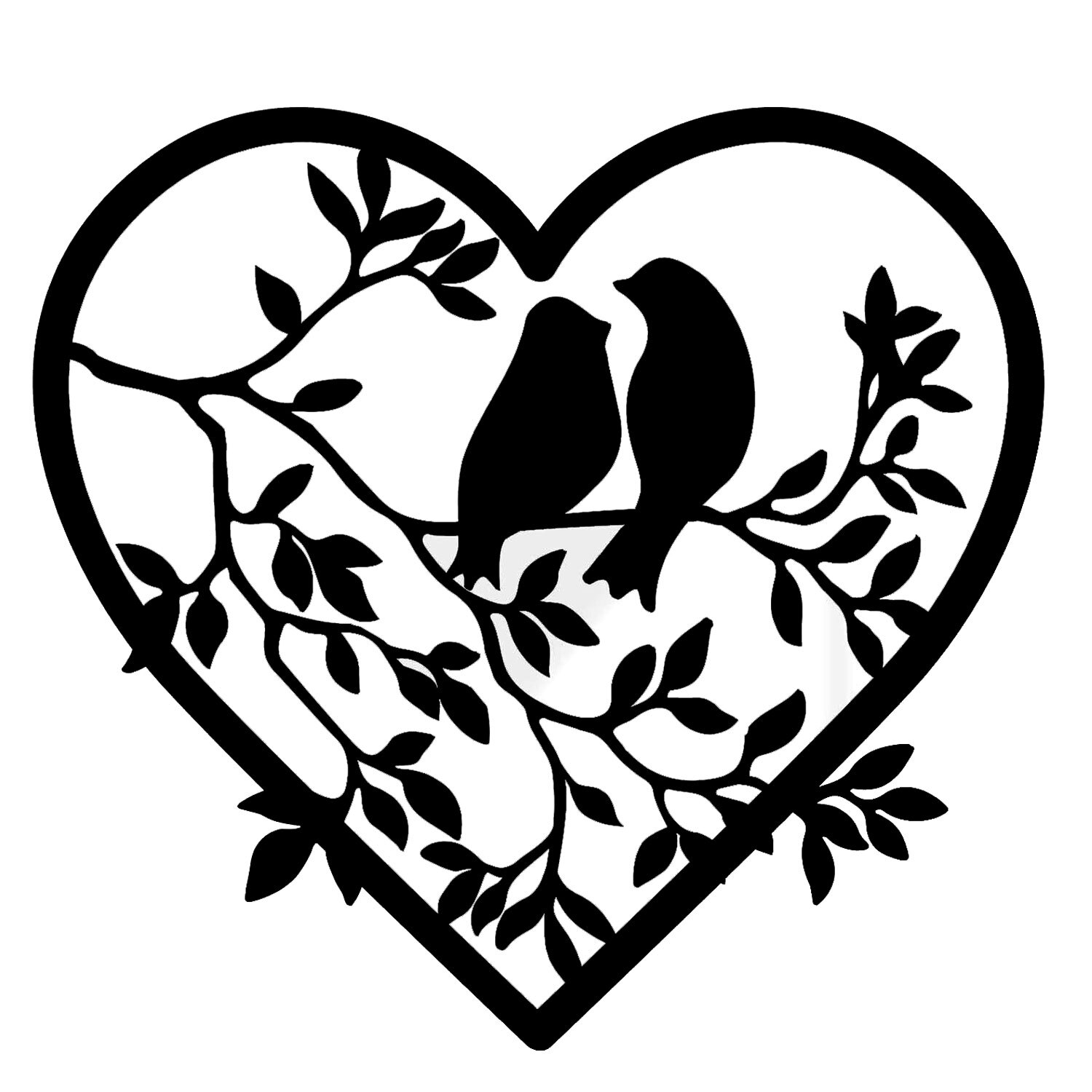 Love Birds Heart Tree Vinyl Decal Car Window Tumbler Laptop Tablet Notebook