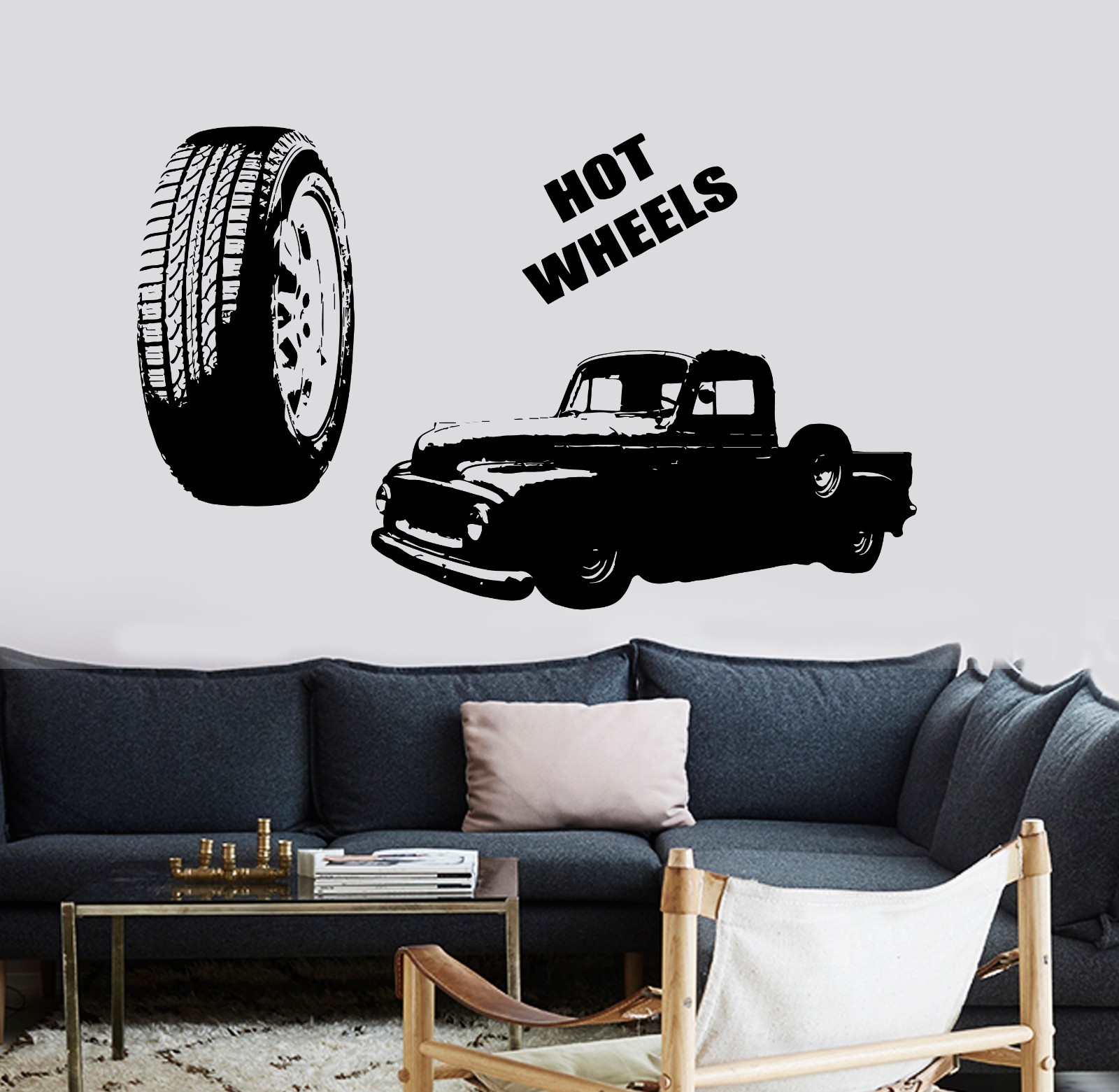 Wall Vinyl Decal Hot Wheels Luxury Car Truck Pick Up Cool Amazing Decor z3740