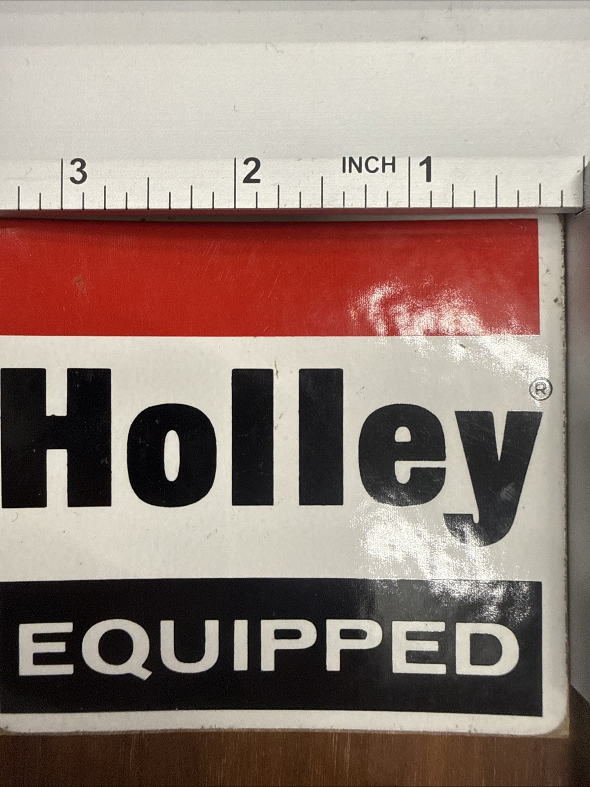 Vintage Holley Equipped Decal -3 1/4" x 3 1/2" "- Circa early 1980's