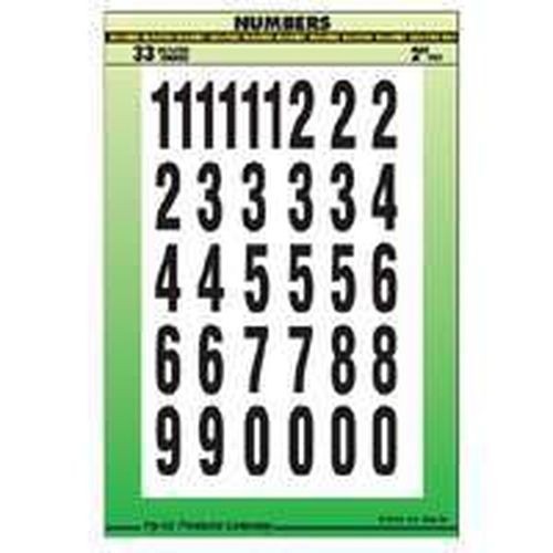 NEW HY-KO MM-7N BLACK & WHITE 2" NUMBERS STICK ON ADHESIVE 33PC 6635650