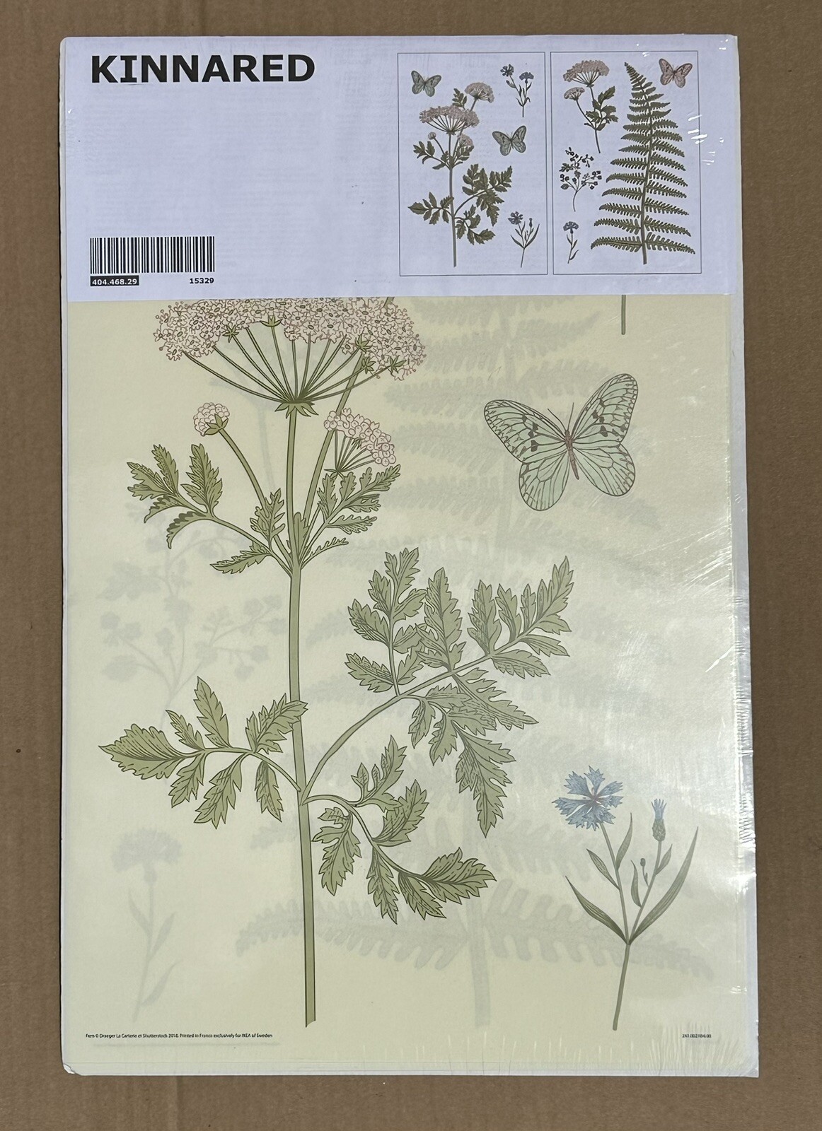 Ikea KINNARED Decorative Stickers Fern & Flowers 404.468.29 NEW