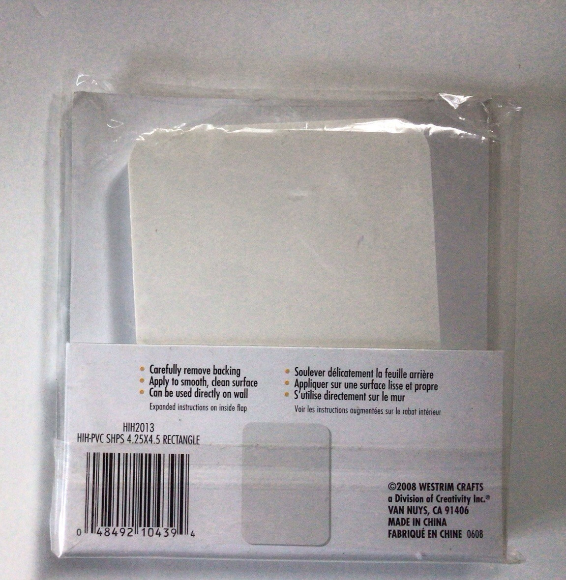 New Hip in Hurry REMOVEABLE PVC SHAPES ** Rectangle 4.25 x 4.5 HIH2013