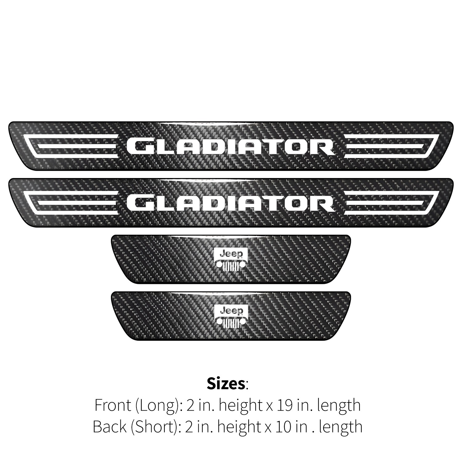 Jeep Gladiator X-Large Black Carbon Fiber 4 Pcs Universal Door Sill Plates