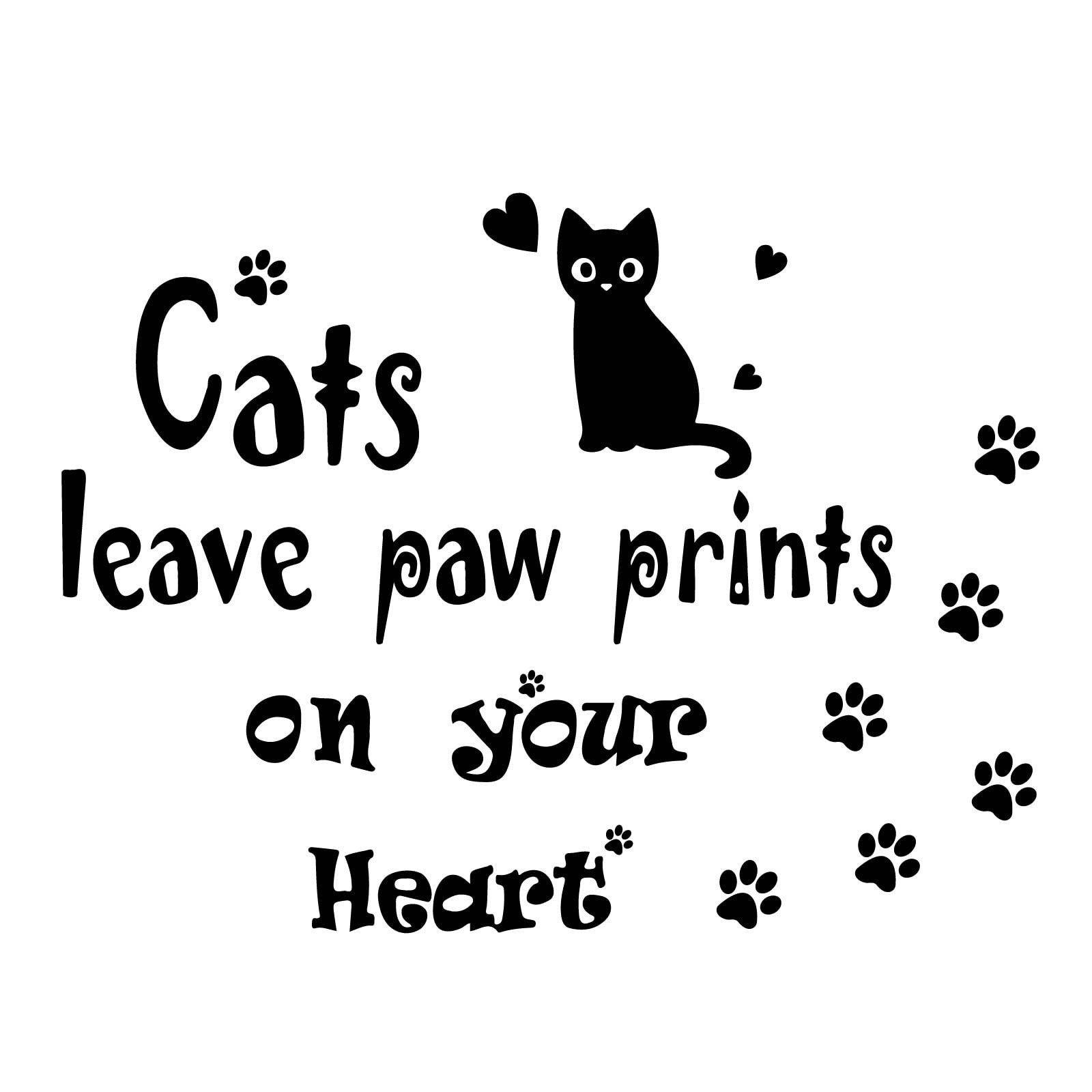 Cats Wall Decor Black Cat Wall Stickers Cats Leave Paw Prints on Your Hearts …