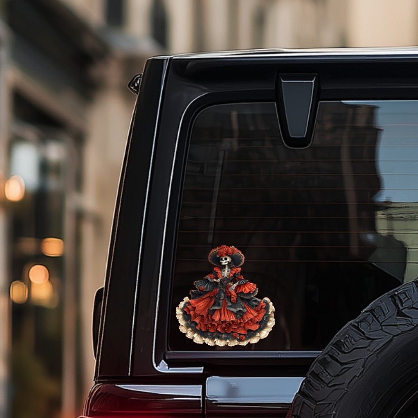 Day of the Dead Catrina, Dia de los Muertos Precision Cut Decal