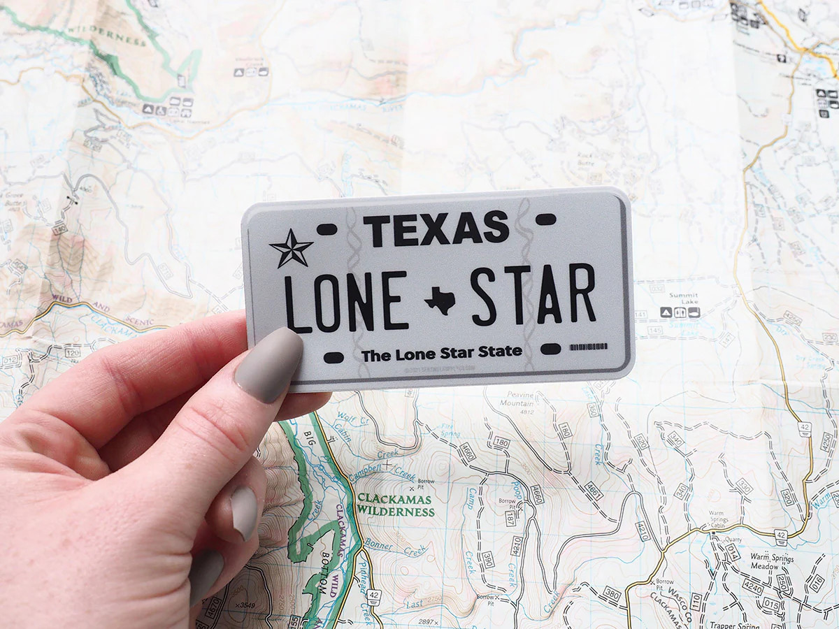 Lone Star Texas License Plate Sticker