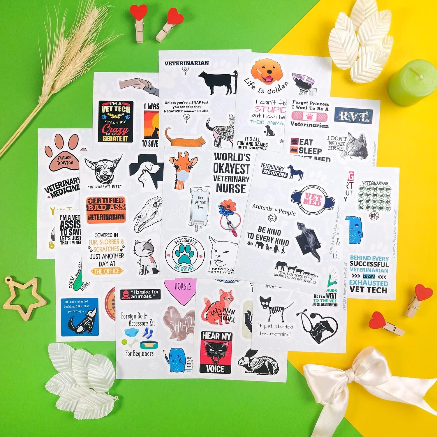 100 Count Veterinary Stickers – Humorous Decals for Vets & Pet Lovers