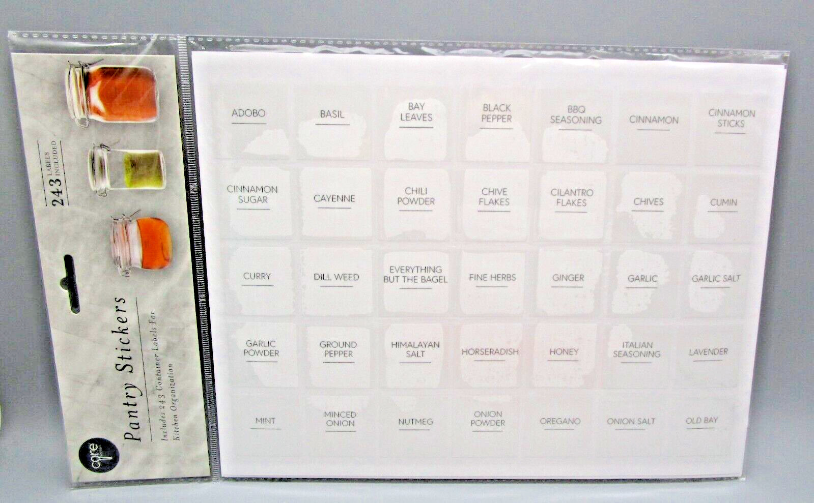CORE KITCHEN~243 Clear Label Stickers For Pantry Kitchen Organization