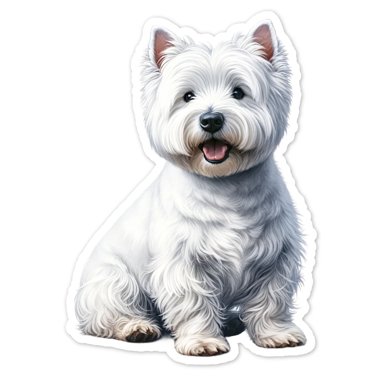 West Highland Terrier Westie Vinyl Sticker, Water Resistant, Water Bottle Laptop