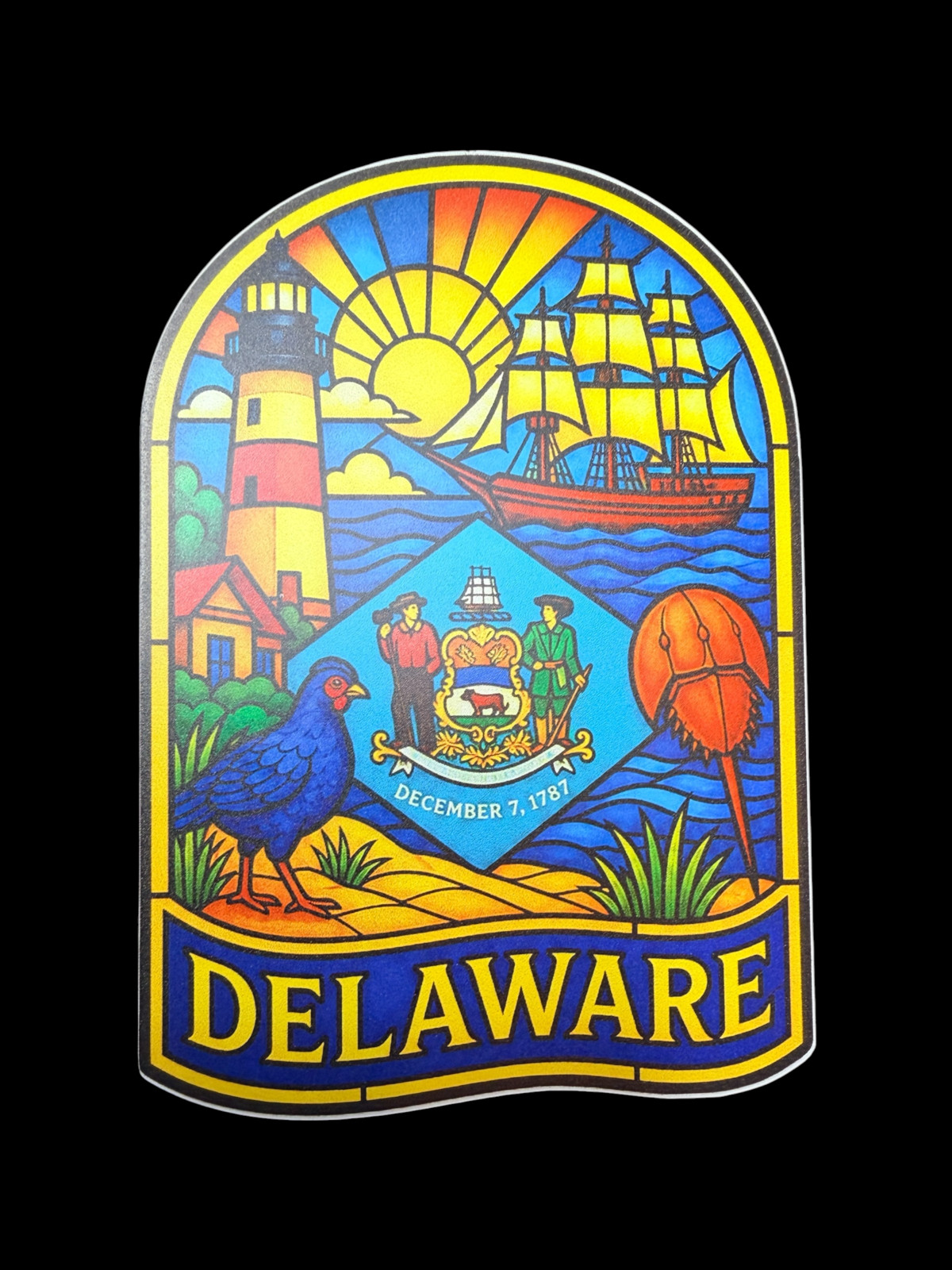 Delaware Sticker Vintage Travel Decal Vacation Souvenir DE Vinyl Laptop Bumper