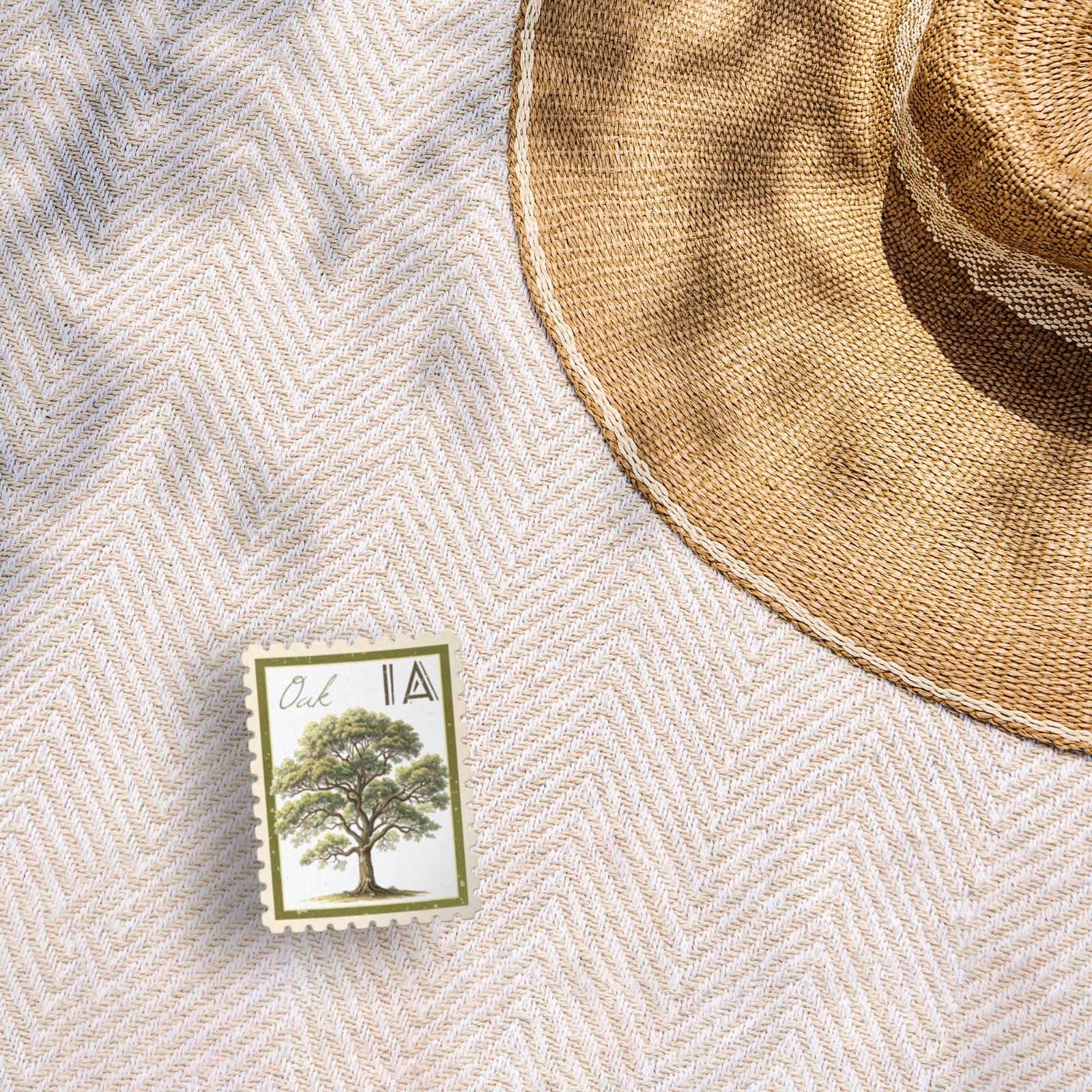 Iowa State Tree Oak Sticker – IA Vintage Stamp Decal