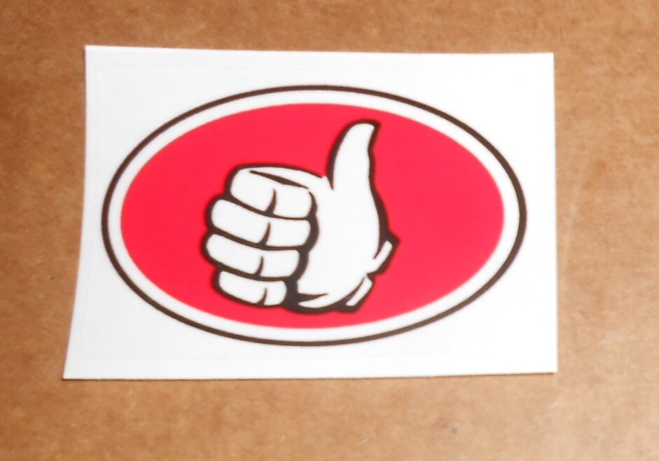 Thumbs Up Sticker Oval 2.5×2