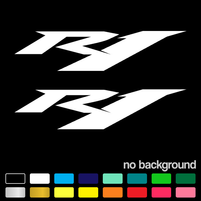 (2) R1 for Yamaha Sport Bike Decal Sticker Motorcycle Racing Vinyl Graphic Style