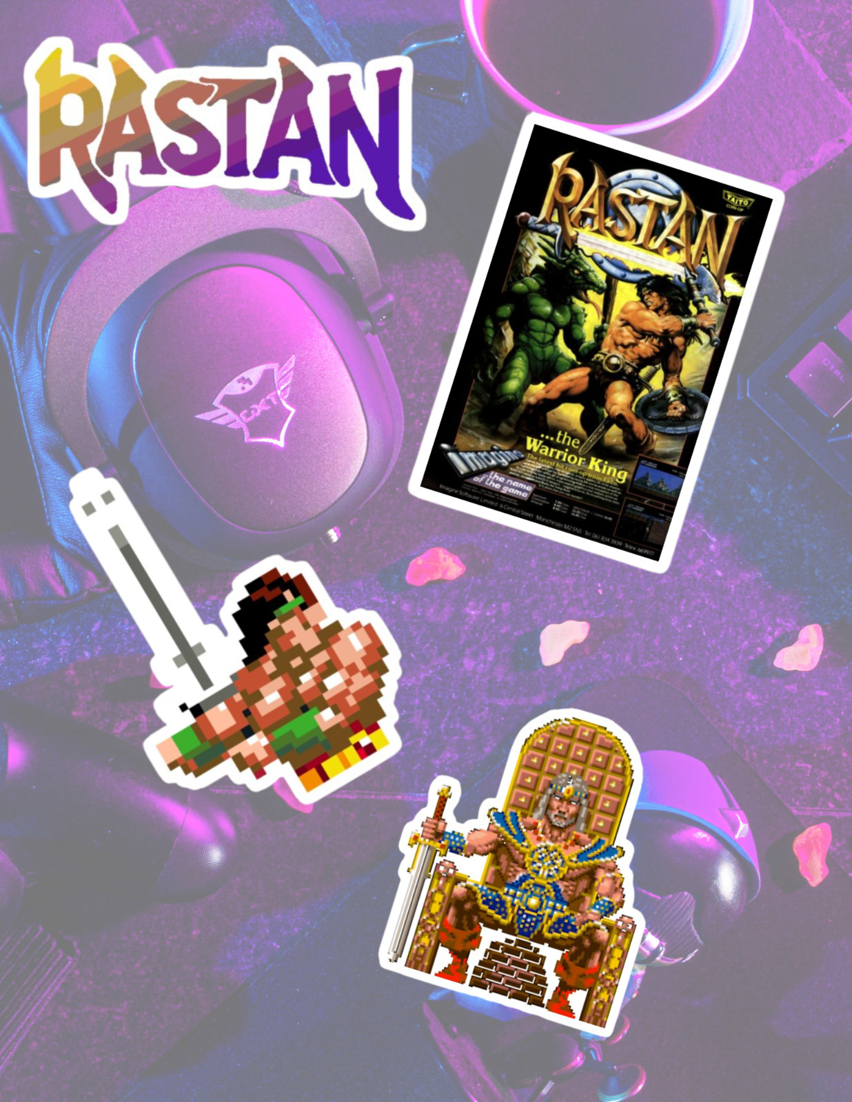 Rastan Retro Video Games 4pc Sticker Pack
