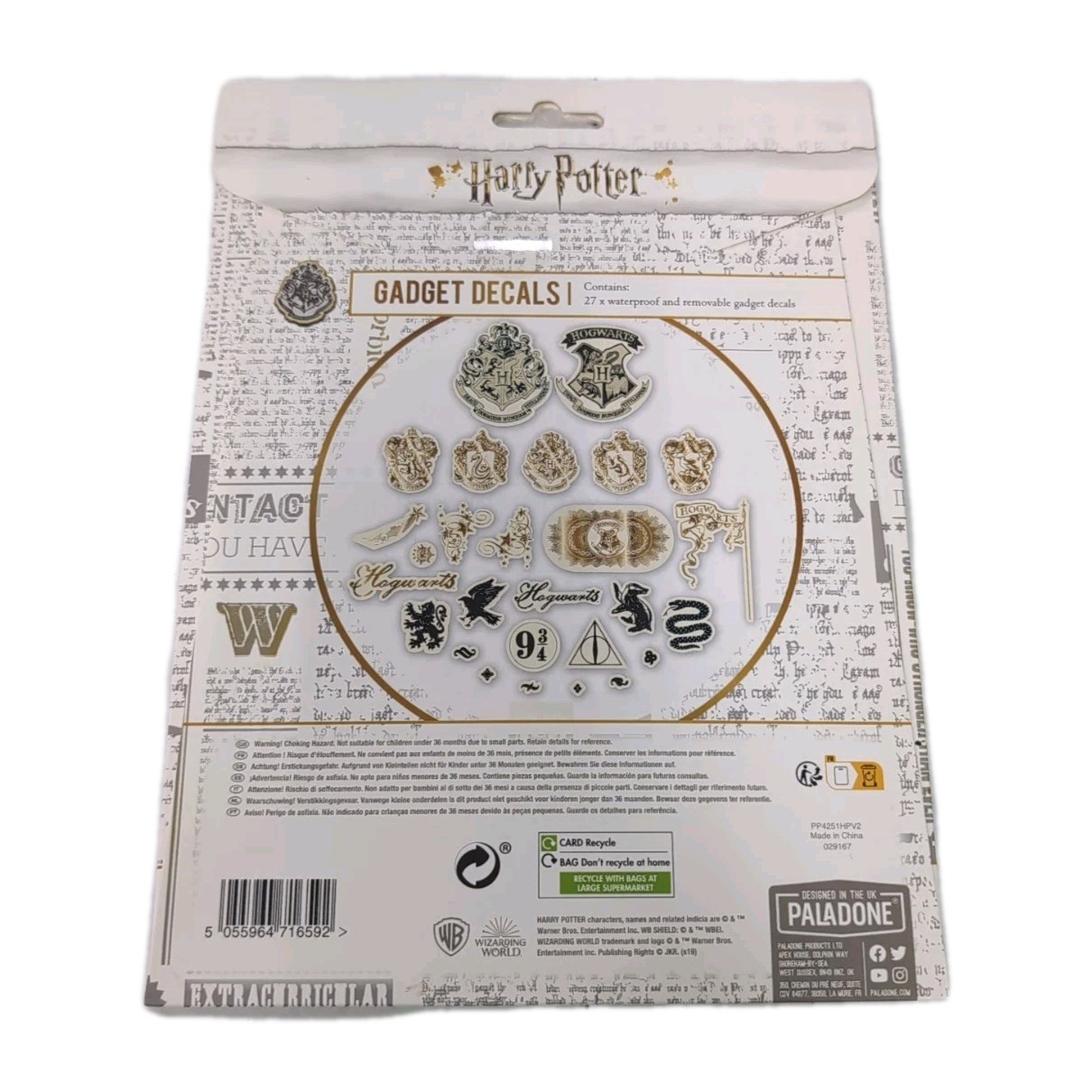 Harry Potter Gadget Decals – Reusable Vinyl Sticker Clings – 27 Stickers