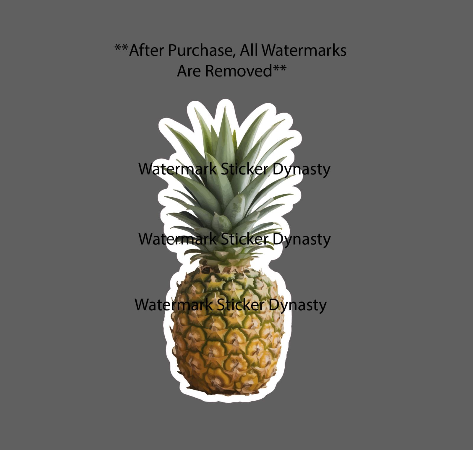 Pineapple Sticker Waterproof Decal Food Fruit Season Realistic Gift NEW