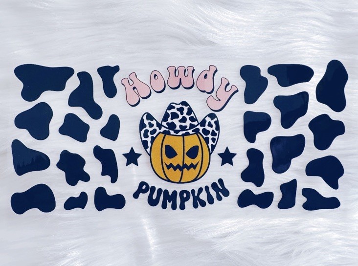 Halloween UV DTF Cup Wraps for 16 oz Glass Cups, 4 Sheets Transfers Ghost