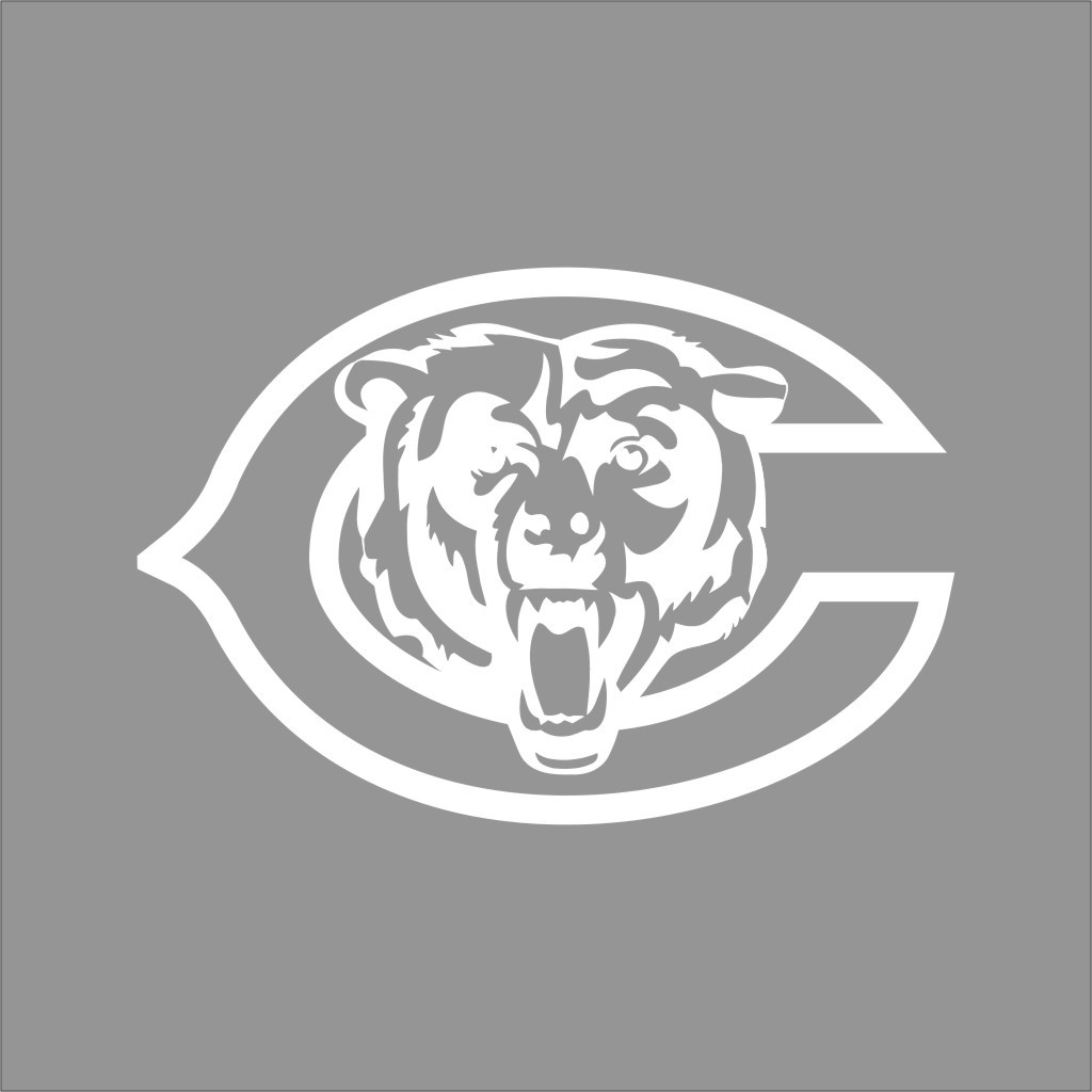 Chicago Bears #4 NFL Team Logo 1 Color Vinyl Decal Sticker Car Window Wall