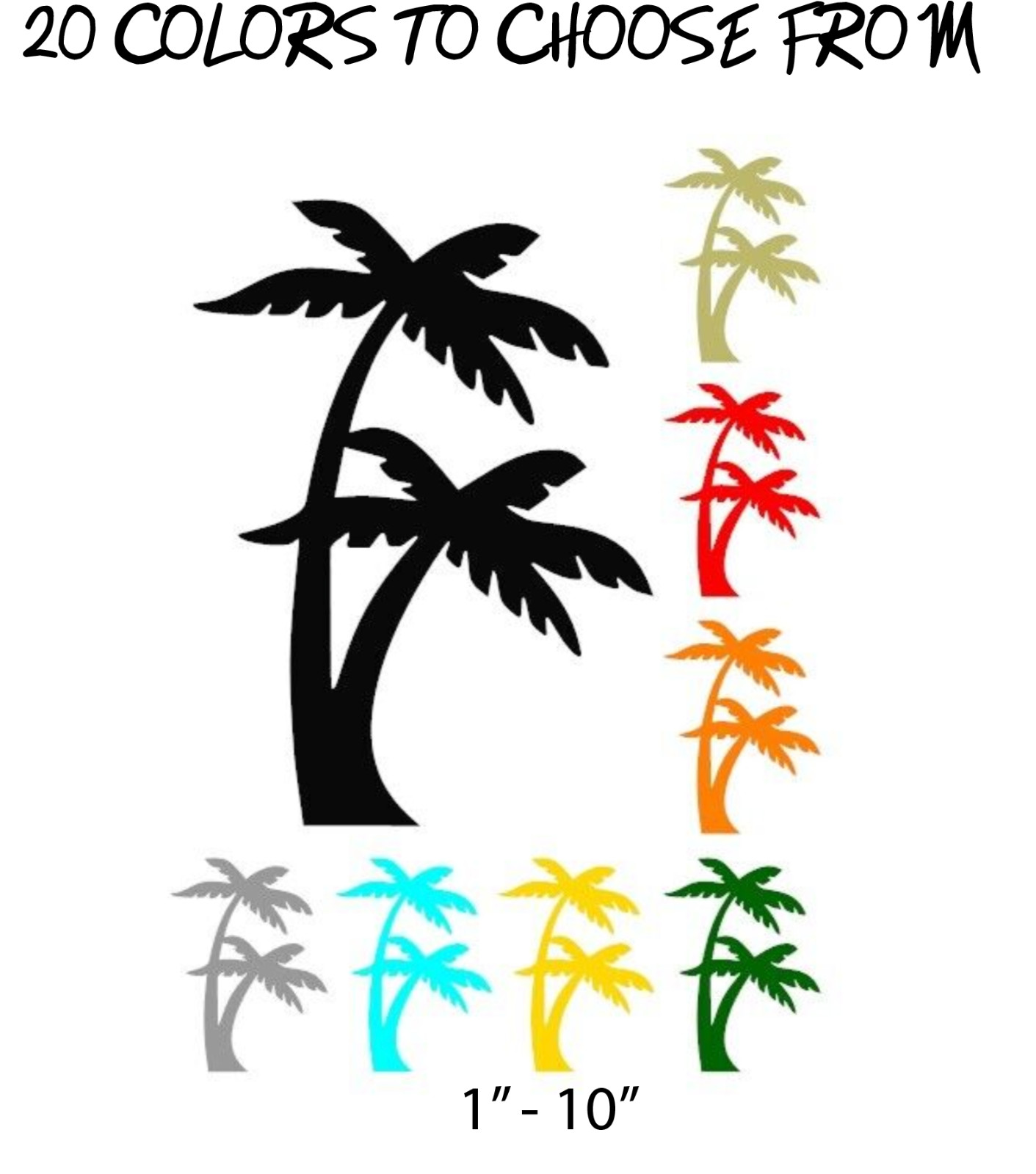 Palm Tree Sticker Vinyl Decal Tropical Island Beach Ocean Wall Car FREE SHIP