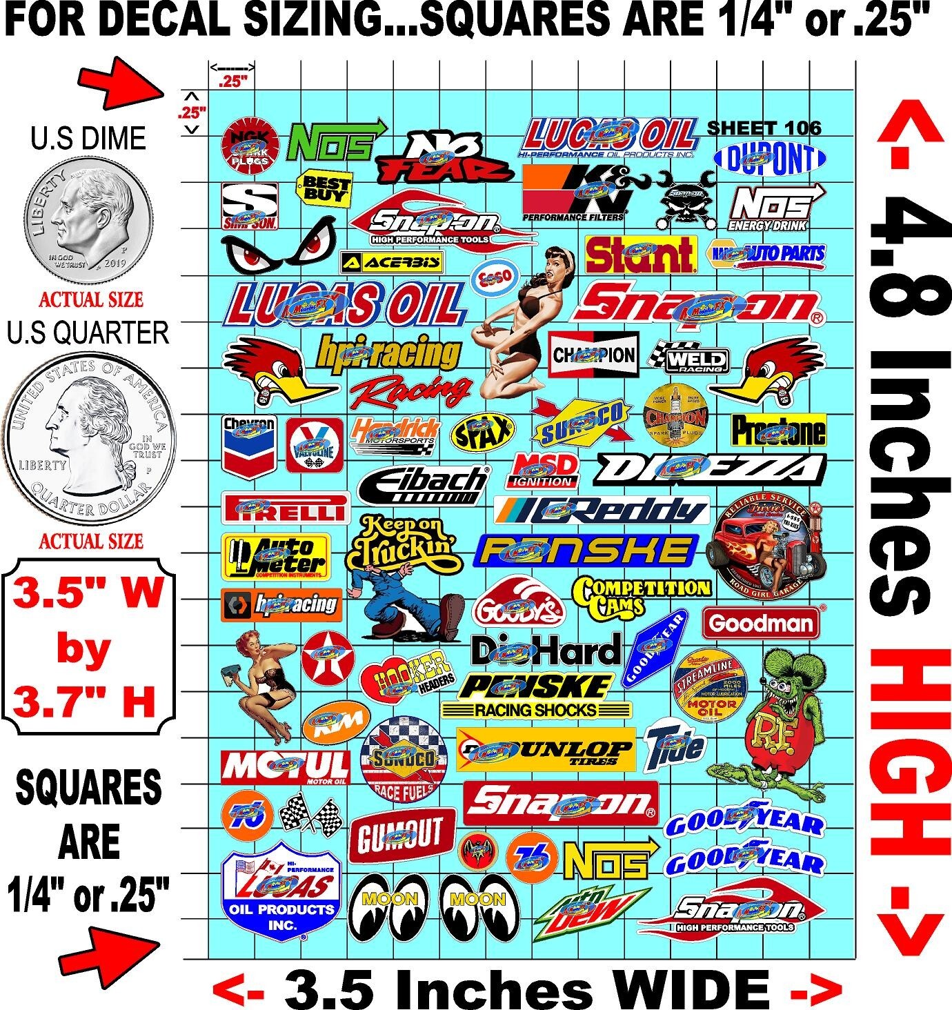 Clear Matte Vinyl Sticker Sheet 106-R/C MODEL Decal fits 1/24-1/16 Scale DIE CUT