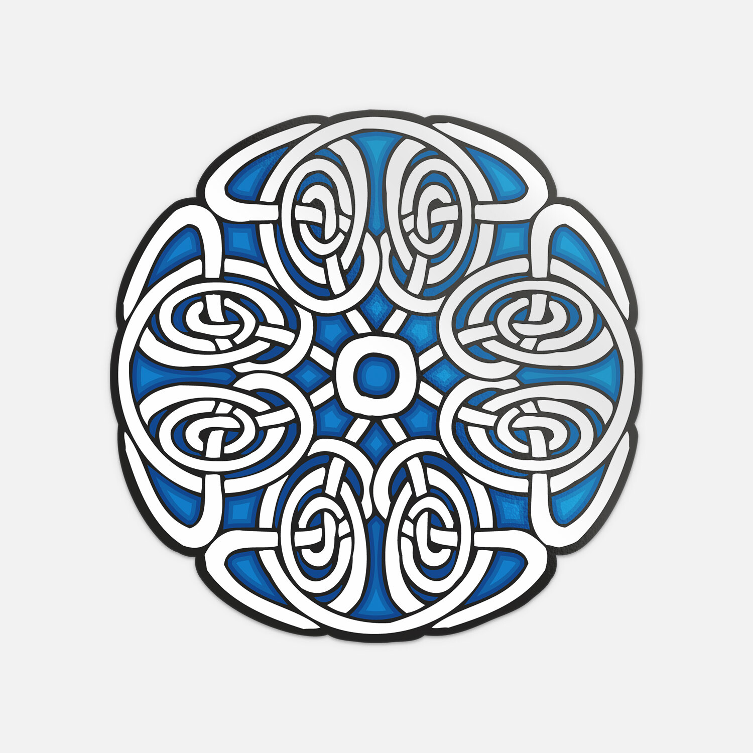Celtic Dark Blue Ornament Vinyl Sticker Decal